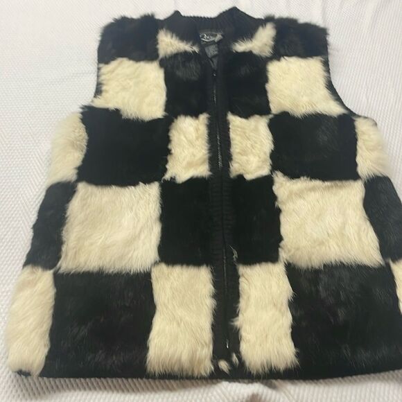 Rochelle Leather Fur Wool Vest Size XS - Picture 1 of 7